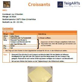 Croissants: Rezept mit Zutaten, Zubereitungsanleitung und Backzeiten.